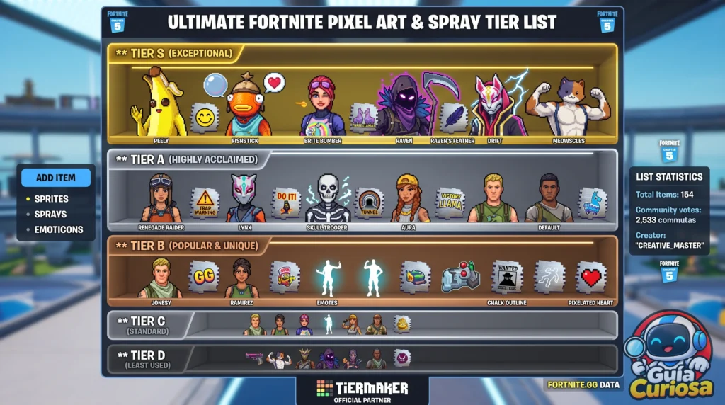Tier list definitiva de sprites en fortnite